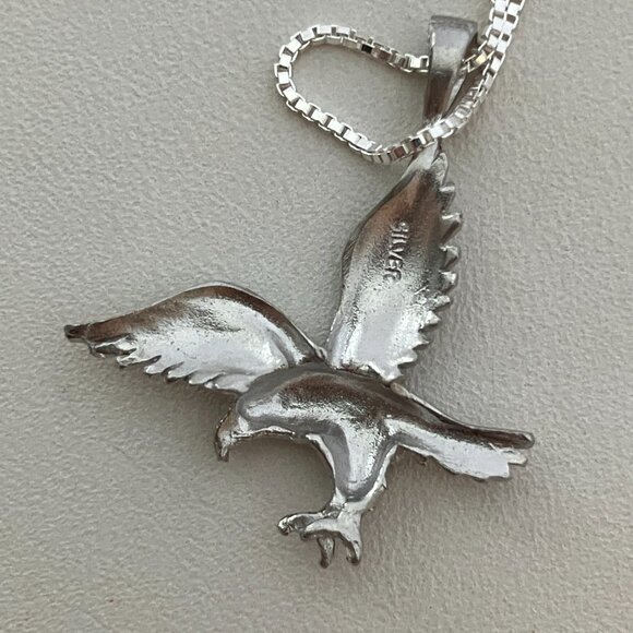 925 Sterling Silver pendant Eagle & 925 Chain 20" - Picture 5 of 6